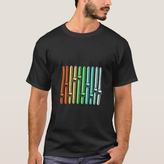 Colorful Audio Engineer Sound Vu Meter T-shirt (Voorkant)