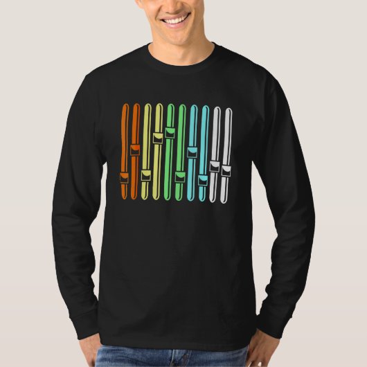 Colorful Audio Engineer Sound Vu Meter T-shirt (Voorkant)