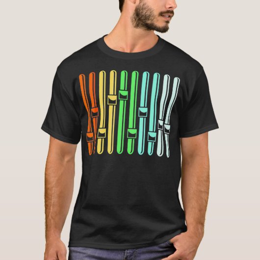 Colorful Audio Engineer Sound VU meter  T-shirt (Voorkant)