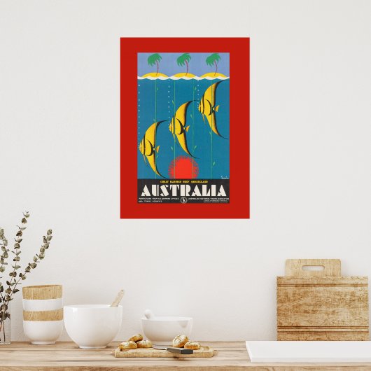 Colorful Australian Fish Travel Poster (Keuken)