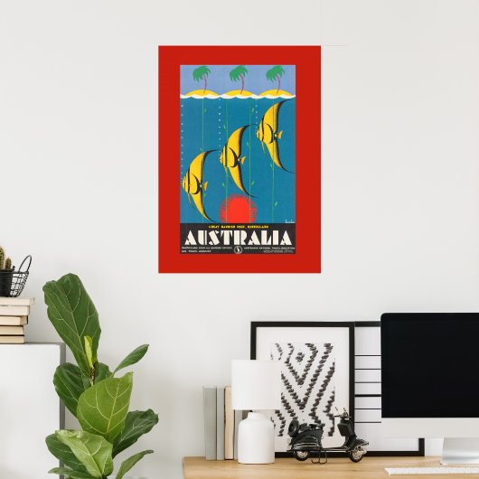 Colorful Australian Fish Travel Poster (Thuiskantoor)