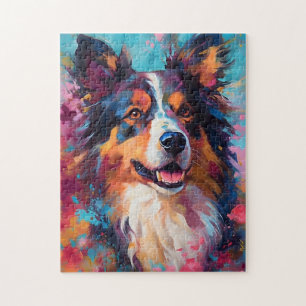 Colorful Australian Shepherd Legpuzzel