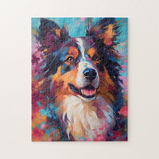 Colorful Australian Shepherd Legpuzzel (Verticaal)
