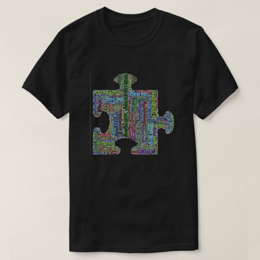 Colorful Autism Jigzaag Puzzle Art T-shirt (Design voorkant)