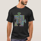 Colorful Autism Jigzaag Puzzle Art T-shirt (Voorkant)