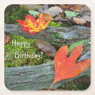 Colorful Autumn Birthday Paper Onderzetters
