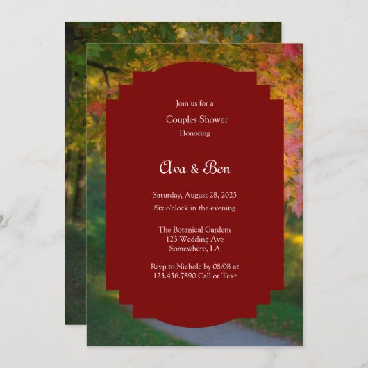 Colorful Autumn Day Couples Shower Kaart (Voorkant / Achterkant)
