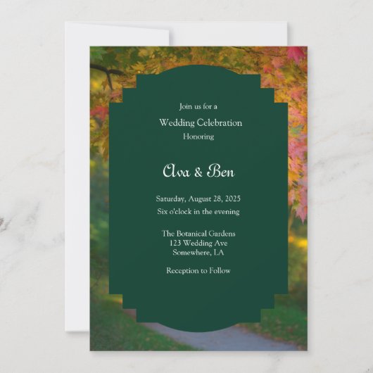 Colorful Autumn Day Wedding Celebration Kaart (Voorkant)