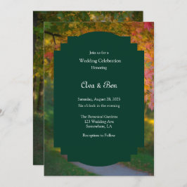 Colorful Autumn Day Wedding Celebration Kaart