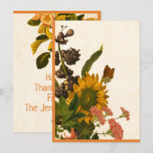 Colorful Autumn Flowers Happy Thanksgiving Feestdagenkaart (Voorkant / Achterkant)