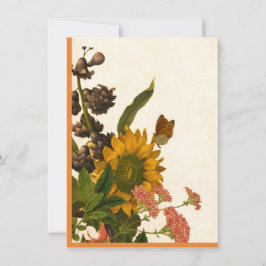 Colorful Autumn Flowers Happy Thanksgiving Feestdagenkaart