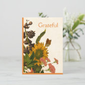 Colorful Autumn Flowers Happy Thanksgiving Feestdagenkaart (Staand voorkant)
