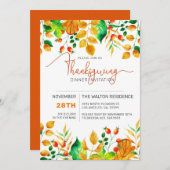Colorful Autumn Foliage Thanksgiving diner Feestdagenkaart (Voorkant / Achterkant)