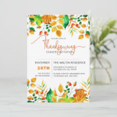Colorful Autumn Foliage Thanksgiving diner Feestdagenkaart (Staand voorkant)