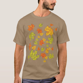 Colorful Autumn Forest Natuur Botanical Leaves Fal T-shirt