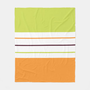 Colorful Autumn Herfst Green Oranje Striped Patter Fleece Deken