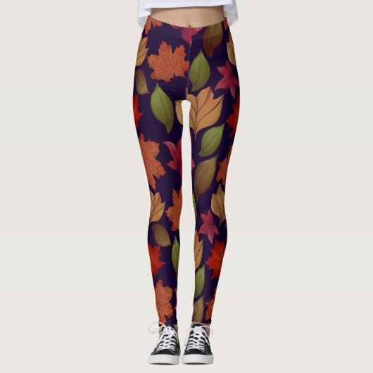 Colorful Autumn Herfst leaf Leggings (Voorkant)