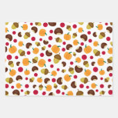 Colorful Autumn Herfst Pumpkin Berries Pattern Inpakpapier Vel (Voorkant 3)