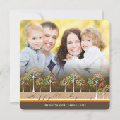 Colorful Autumn Herfst Trees Thanksgiving Foto Feestdagenkaart (Voorkant)