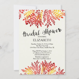 Colorful Autumn Leaves Bridal Shower Uitnodiging