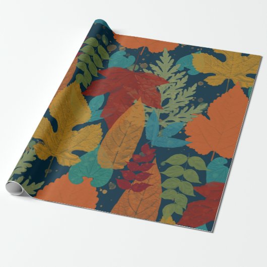 Colorful Autumn Leaves Cadeaupapier (Uitgerold)
