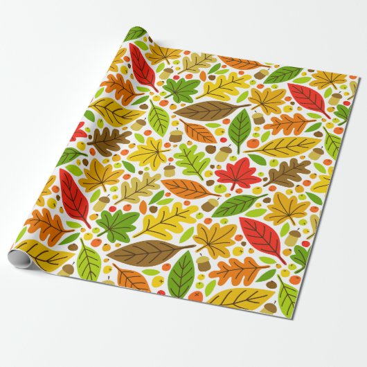 Colorful Autumn Leaves Cadeaupapier (Uitgerold)
