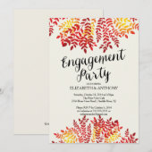 Colorful Autumn Leaves Engagement Party Uitnodigin Kaart (Voorkant / Achterkant)