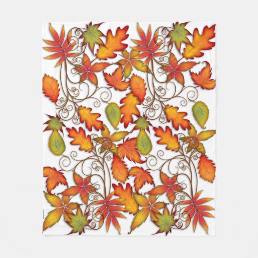 Colorful Autumn Leaves Fleece Deken (Voorkant)