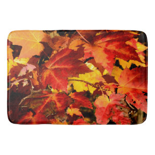 Colorful Autumn Leaves, goudrood oranje esdoorblad Badmat