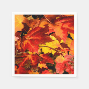 Colorful Autumn Leaves, goudrood oranje esdoorblad Servet