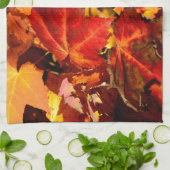 Colorful Autumn Leaves, goudrood oranje esdoorblad Theedoek (Gevouwen)