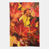 Colorful Autumn Leaves, goudrood oranje esdoorblad Theedoek (Verticaal)