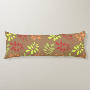 Colorful Autumn Leaves in Warm Tones Lichaamskussen