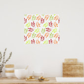 Colorful Autumn Leaves in Warm Tones Poster (Keuken)