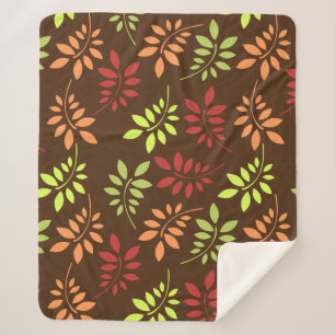 Colorful Autumn Leaves in Warm Tones Sherpa Deken