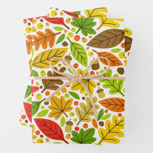 Colorful Autumn Leaves Inpakpapier Vel (In situ)