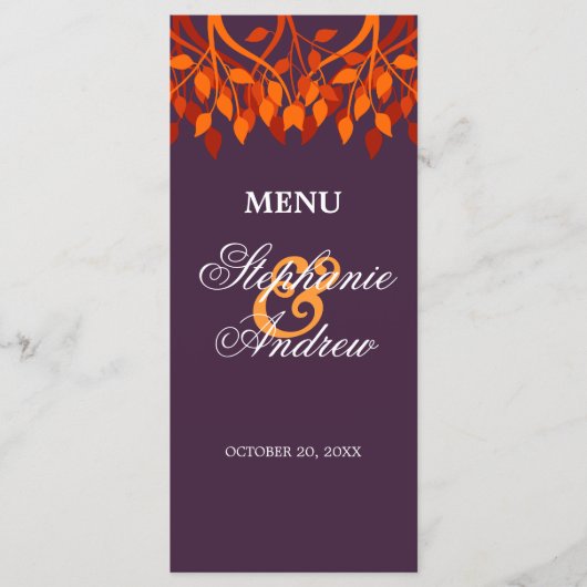 Colorful Autumn Leaves Menu Kaart (Voorkant)