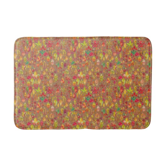 Colorful Autumn Leaves Pattern Badmat (Voorkant)