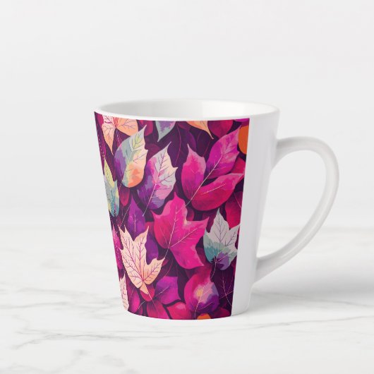 Colorful Autumn Leaves Pattern Latte Mok (Rechts)