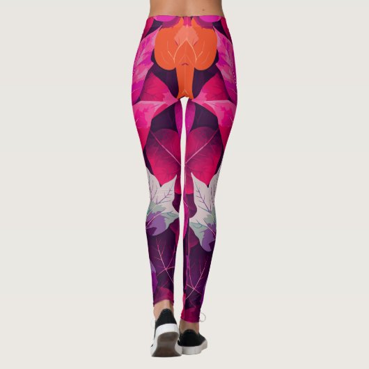 Colorful Autumn Leaves Pattern Leggings (Achterkant)