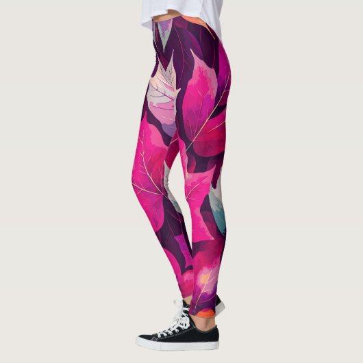 Colorful Autumn Leaves Pattern Leggings (Links)