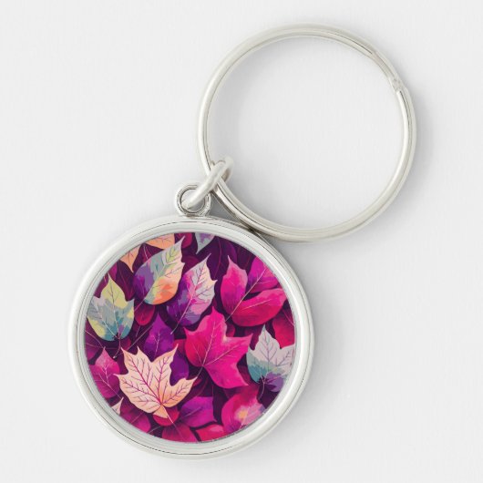 Colorful Autumn Leaves Pattern Sleutelhanger (Voorkant)