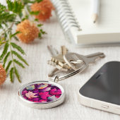 Colorful Autumn Leaves Pattern Sleutelhanger (Zijkant)