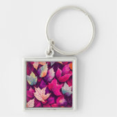 Colorful Autumn Leaves Pattern Sleutelhanger (Voorkant)