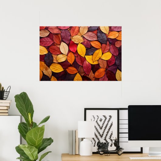 Colorful Autumn Leaves Poster (Thuiskantoor)