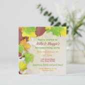 Colorful Autumn Leaves Printable Housewarming Kaart (Staand voorkant)