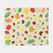 Colorful Autumn Leaves Pumpkin Pattern Fleece Deken (Voorkant (Horizontaal))