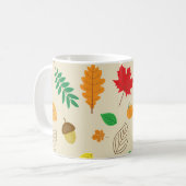 Colorful Autumn Leaves Pumpkin Pattern Koffiemok (Voorkant links)