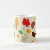 Colorful Autumn Leaves Pumpkin Pattern Koffiemok (Center)