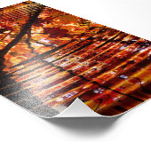 Colorful Autumn Leaves Reflected in Water Foto Afdruk (Hoek)